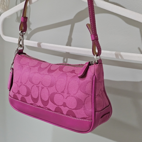 Vintage Coach Hamptons Demi Shoulder Bag Baguette Clutch (Pink) # 6094 - Picture 6 of 13